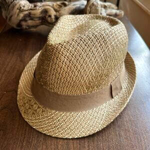 Henschel Hat Company H1H Beige Green Straw Safari Fedora Hat - Size Large